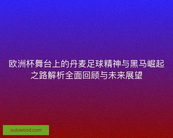 欧洲杯舞台上的丹麦足球精神与黑马崛起之路解析全面回顾与未来展望
