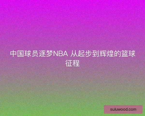 中国球员逐梦NBA 从起步到辉煌的篮球征程