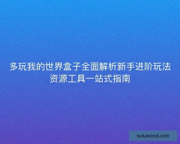 多玩我的世界盒子全面解析新手进阶玩法资源工具一站式指南